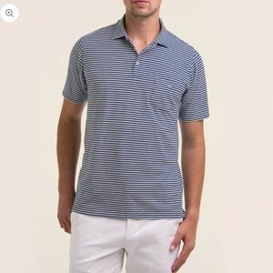 New B. Draddy Blue Striped Polo Shirt
